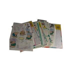 Vintage 1995 Sticker Sheet Lot Ziggy Garfield Dilbert Looney Tunes Reward Sticke